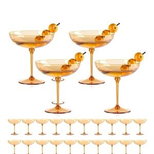 Amber Plastic Martini Glasses